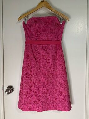 Lilly Pulitzer Strapless Hot Pink Lace Sundress
